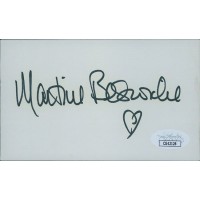 Martine Beswick Actress Signed 3x5 Index Card JSA Authenticated