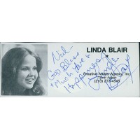 Linda Blair Actress Signed 2x4.5 Directory Cut JSA Authenticated