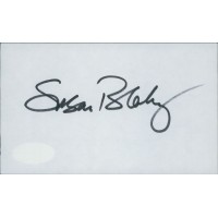 Susan Blakely Actress Signed 3x5 Index Card JSA Authenticated