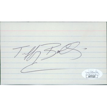 Tiffany Bolling Actress Signed 3x5 Index Card JSA Authenticated