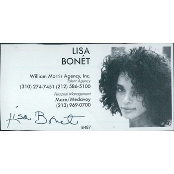 Lisa Bonet Actress Signed 2x3.5 Directory Cut JSA Authenticated