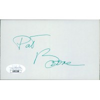 Pat Boone Actor Signed 3x5 Index Card JSA Authenticated