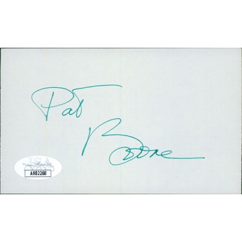 Pat Boone Actor Signed 3x5 Index Card JSA Authenticated