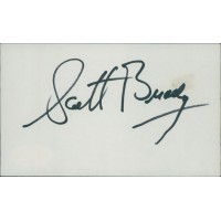 Scott Brady Actor Signed 3x5 Index Card JSA Authenticated
