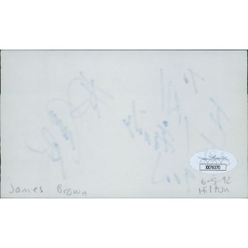 James Brown Musician King of Soul Signed 3x5 Index Card JSA Authenticated