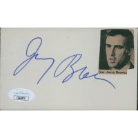Jerry Brown California Governor Signed 3x5 Index Card JSA Authenticated