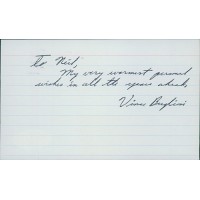 Vincent Bugliosi Attorney Author Signed 3x5 Index Card JSA Authenticated