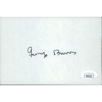 George Burns Actor Comedian Signed 4x6 Index Card JSA Authenticated