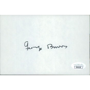 George Burns Actor Comedian Signed 4x6 Index Card JSA Authenticated