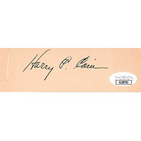 Harry Cain Washington Senator Signed 1.5x5 Cut Index Card JSA Authenticated