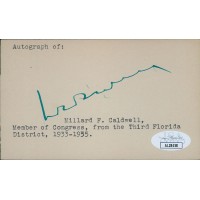 Millard Caldwell Florida Congressmen Senator Signed 3x5 Index Card JSA Authentic
