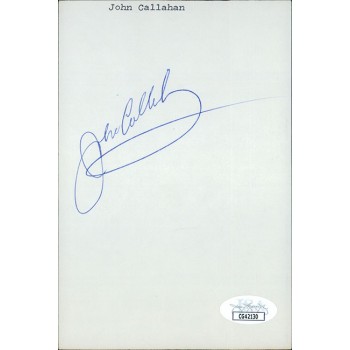 John Callahan Actor Signed 4x6 Index Card JSA Authenticated