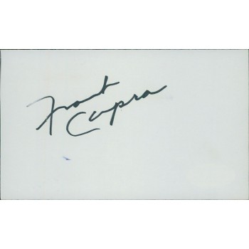 Frank Capra Director Signed 3x5 Index Card JSA Authenticated