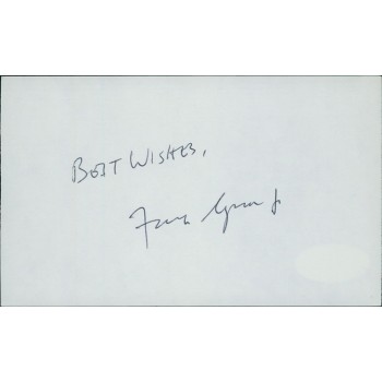 Frank Capra Jr. Producer Signed 3x5 Index Card JSA Authenticated