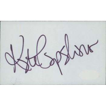 Kate Capshaw Actress Signed 3x5 Index Card JSA Authenticated