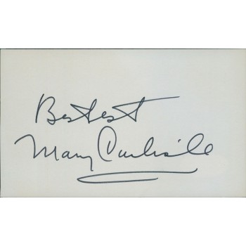 Mary Carlisle Actress Signed 3x5 Index Card JSA Authenticated