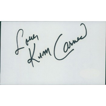 Kim Carnes Singer Signed 3x5 Index Card JSA Authenticated