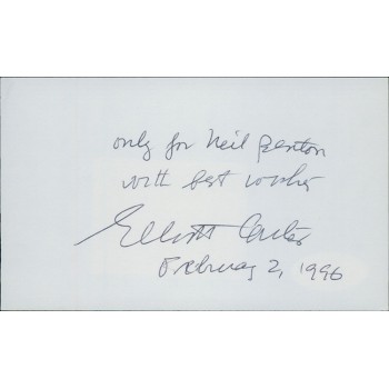 Elliott Carter Composer Signed 3x5 Index Card JSA Authenticated