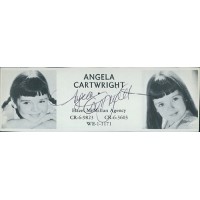Angela Cartwright Actress Signed 2x5 Directory Cut JSA Authenticated