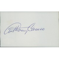 Anthony Caruso Actor Signed 3x5 Index Card JSA Authenticated