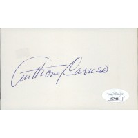 Anthony Caruso Actor Signed 3x5 Index Card JSA Authenticated