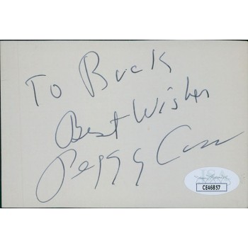 Peggy Cass Actress Comedian Signed 4.5x5 Cut Index Card JSA Authenticated