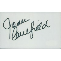 Joan Caulfield Actress Model Signed 3x5 Index Card JSA Authenticated