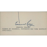 Emanuel Celler New York Congressman Signed 2.5x5 Index Card JSA Authenticated