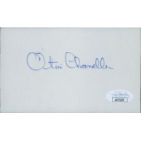 Otis Chandler Publisher Signed 3x5 Index Card JSA Authenticated