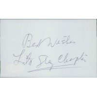 Lita Grey Chaplin Actress Signed 3x5 Index Card JSA Authenticated