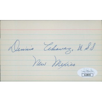 Dennis Chavez New Mexico Congressmen Senator Signed 3x5 Index Card JSA Authentic