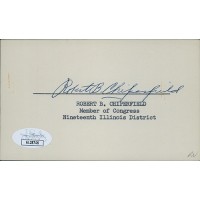 Robert Chiperfield Illinois Congressman Signed 3x5 Index Card JSA Authenticated