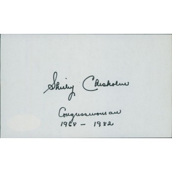 Shirley Chisholm Politician Signed 3x5 Index Card JSA Authenticated