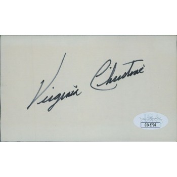 Virginia Christine Actress Signed 3x5 Index Card JSA Authenticated