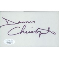 Dennis Christopher Actor Signed 3x5 Index Card JSA Authenticated
