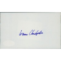 Warren Christopher Secretary of State Signed 3x5 Index Card JSA Authenticated