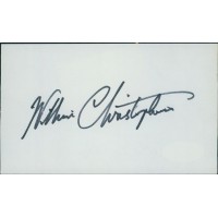 William Christopher Actor Signed 3x5 Index Card JSA Authenticated
