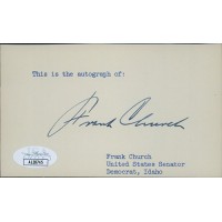 Frank Church Idaho Senator Signed 3x5 Index Card JSA Authenticated