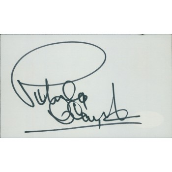 Petula Clark Actress Singer Signed 3x5 Index Card JSA Authenticated