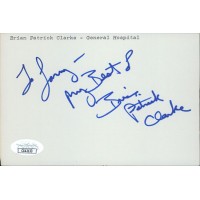 Brian Patrick Clarke Actor Signed 4x6 Index Card JSA Authenticated Personalized
