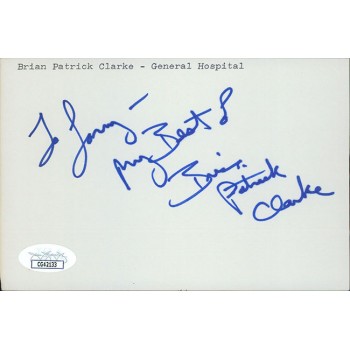Brian Patrick Clarke Actor Signed 4x6 Index Card JSA Authenticated Personalized