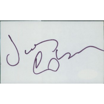 James Coburn Actor Signed 3x5 Index Card JSA Authenticated