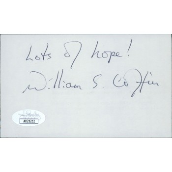 William Sloane Coffin Activist Clergyman Signed 3x5 Index Card JSA Authenticated William Sloane Coffin Activist Clergyman Signed 3x5 Index Card JSA Authenticated