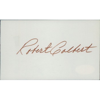 Robert Colbert Actor Signed 3x5 Index Card JSA Authenticated