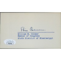 William Colmer Mississippi Congressman Signed 3x5 Index Card JSA Authenticated