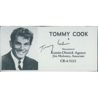 Tommy Cook Actor Signed 2x4 Directory Cut JSA Authenticated