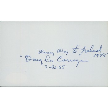 Douglas Corrigan Aviator Wrong Way Signed 3x5 Index Card JSA Authenticated