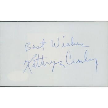 Kathryn Crosby Actress Signed 3x5 Index Card JSA Authenticated