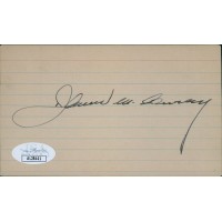 James Curley Boston Mass Mayor Governor Signed 3x5 Index Card JSA Authenticated