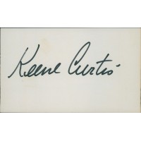 Keene Curtis Actor Signed 3x5 Index Card JSA Authenticated
